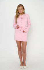 Cafe Cardigan ~ Pink Knit